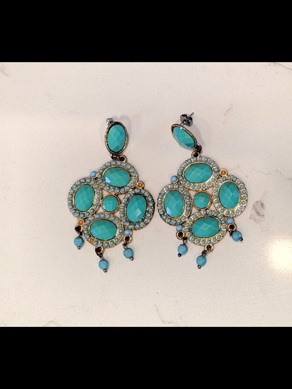 Turquoise Statement Dangle Earrings - Women's Jewelry